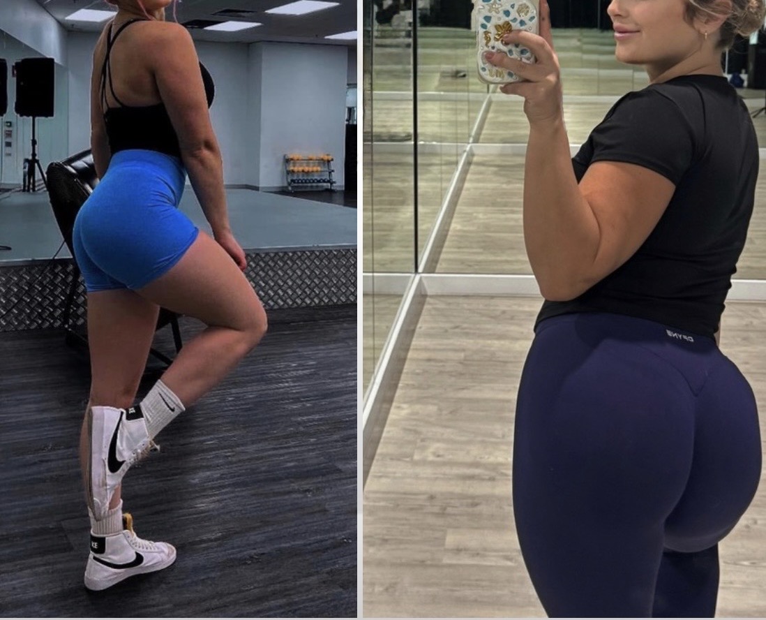 Client glute transformation shown from behind